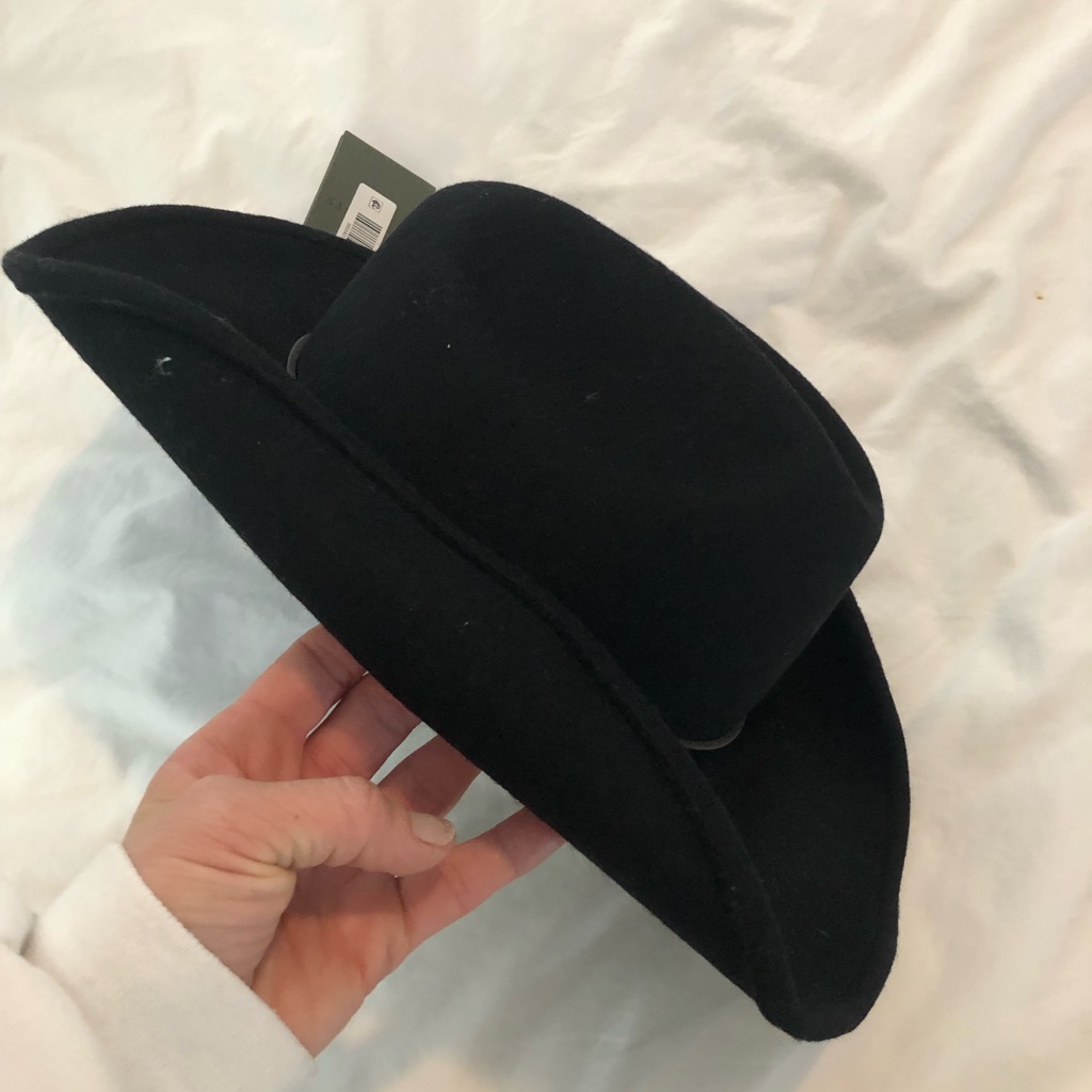 Allsaints Black Wool Felt Cowboy Hat